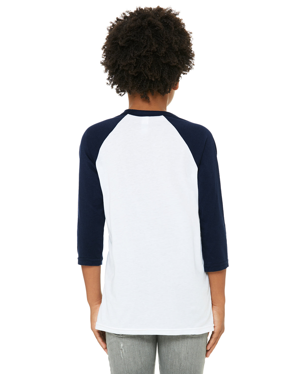 Youth 3/4-Sleeve Baseball T-Shirt - White / Navy