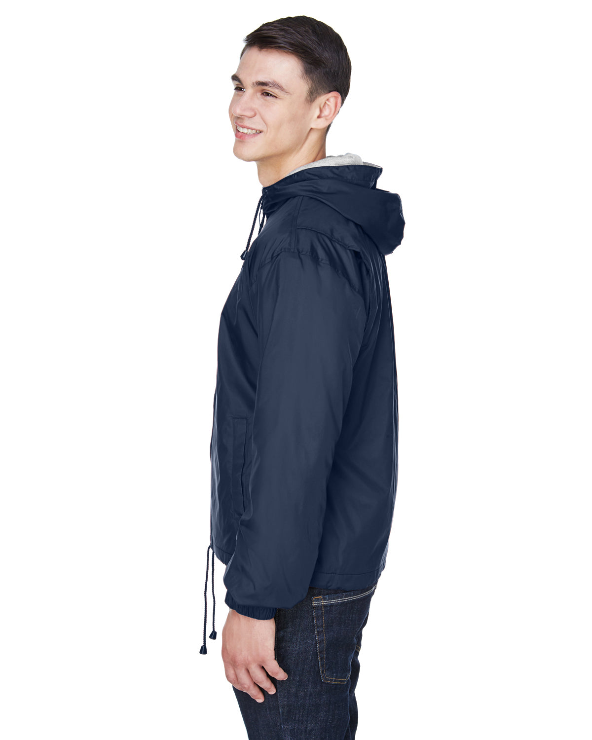Unisex Fleece-Lined Hooded Jacket - Navy