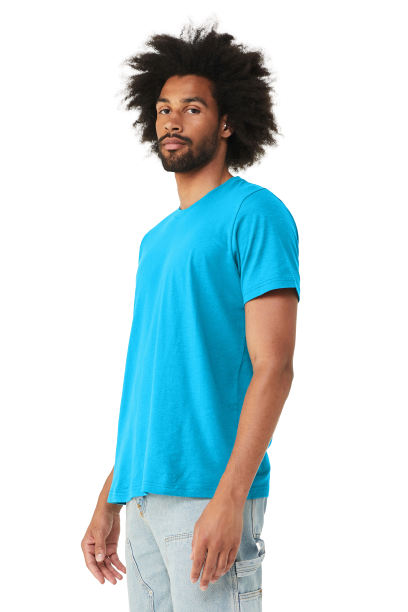 Unisex Heather CVC T-Shirt - Neon Blue