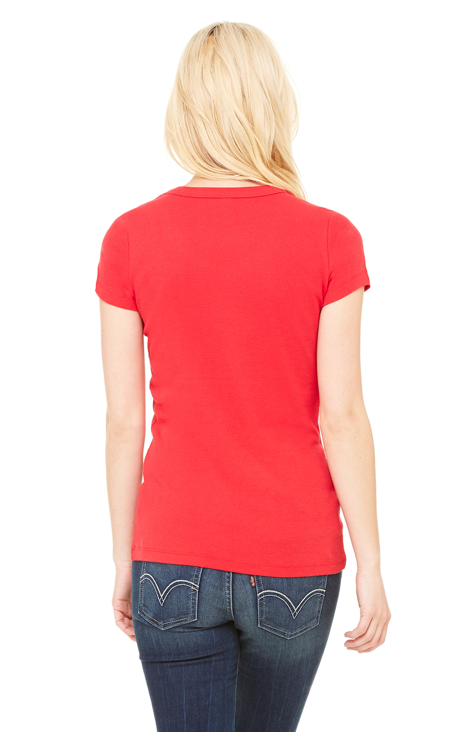Women's Baby Rib Scoopneck Tee - Red