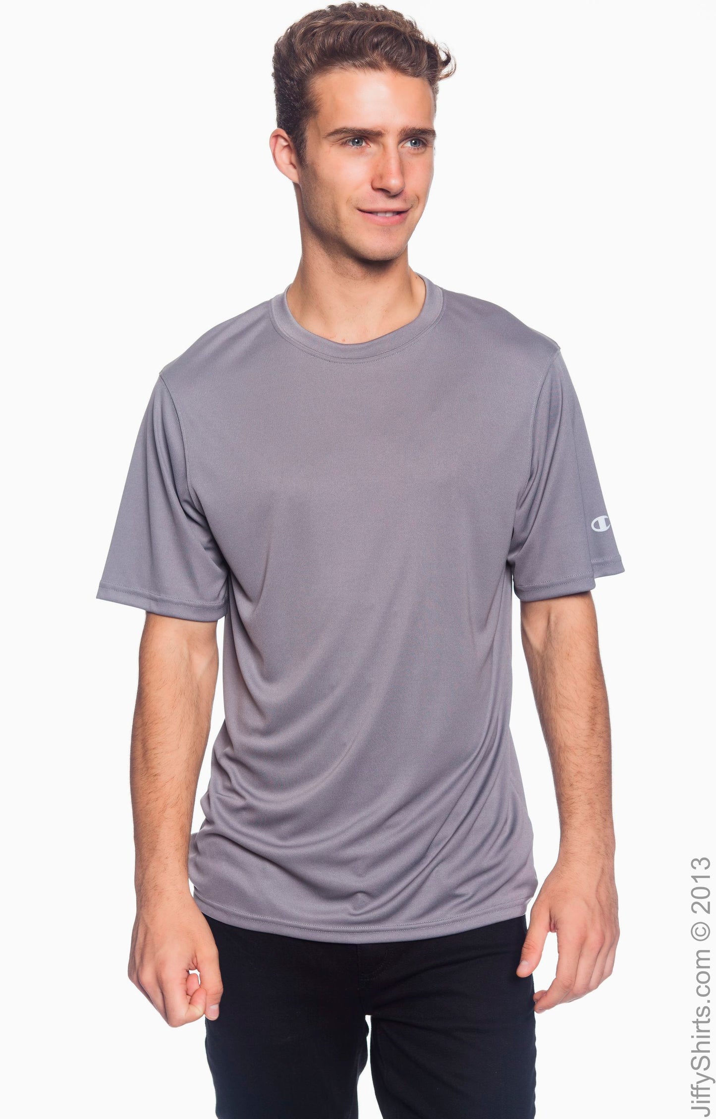 Unisex Double Dry® Interlock T-Shirt - Stone Gray