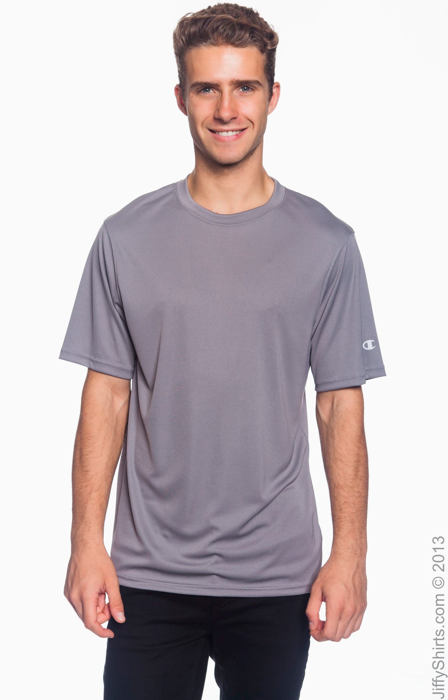 Unisex Double Dry® Interlock T-Shirt - Stone Gray