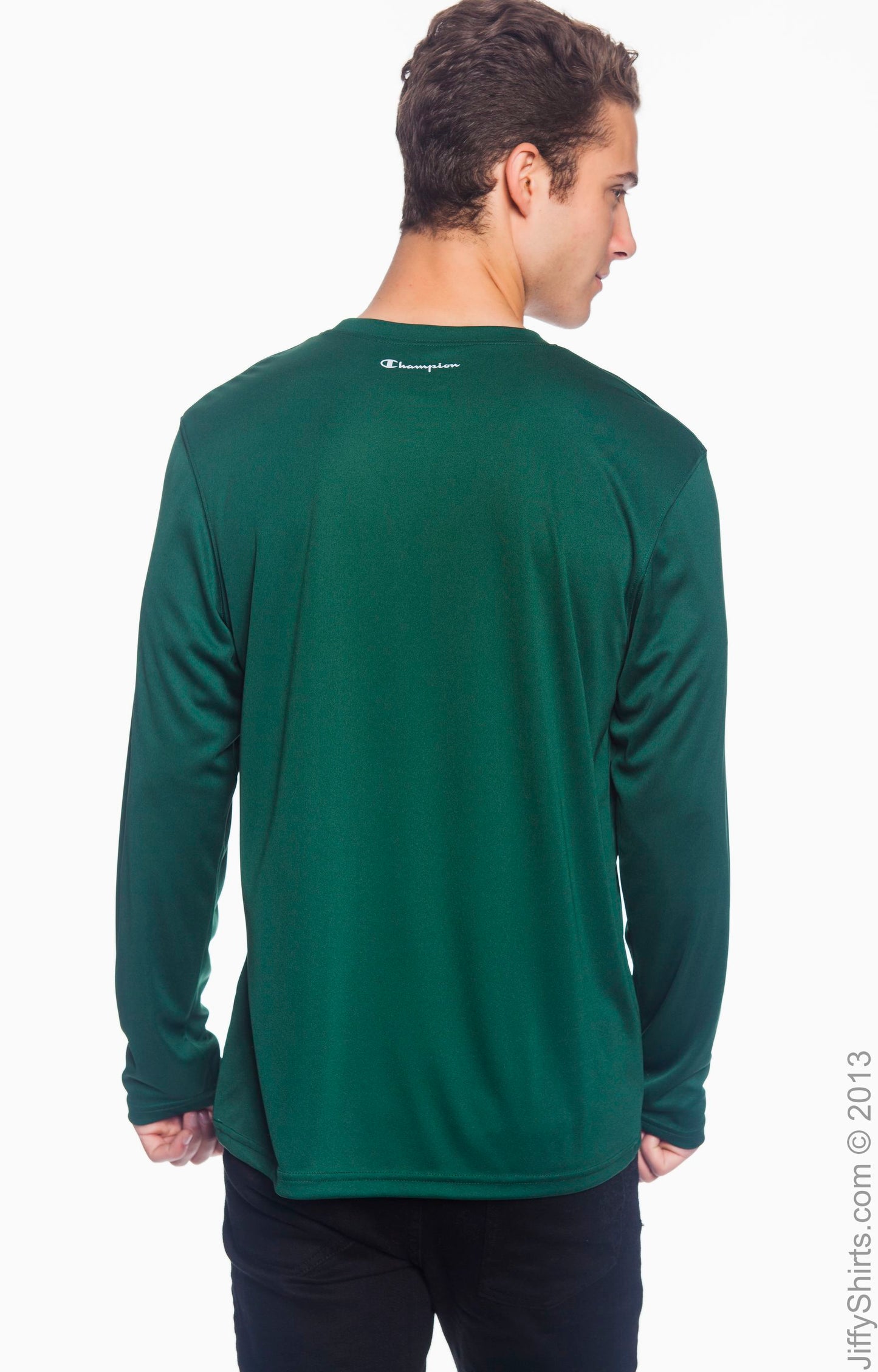 Unisex Double Dry® Long-Sleeve Interlock T-Shirt - Dark Green