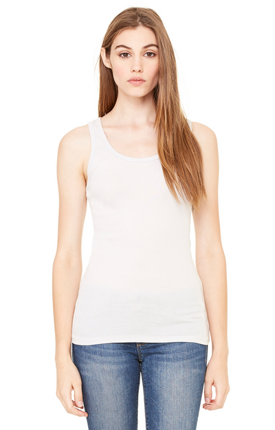 Women's Sheer Mini Rib Tank - Silver