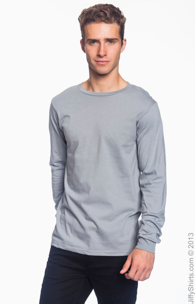 Unisex Lightweight Long-Sleeve T-Shirt - Storm Gray