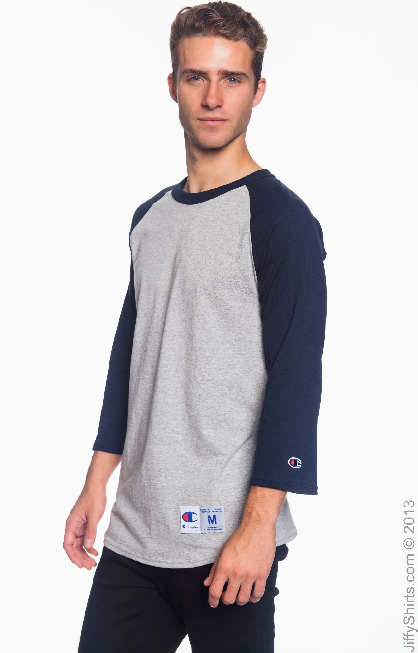 Unisex Raglan T-Shirt - Oxford / Navy