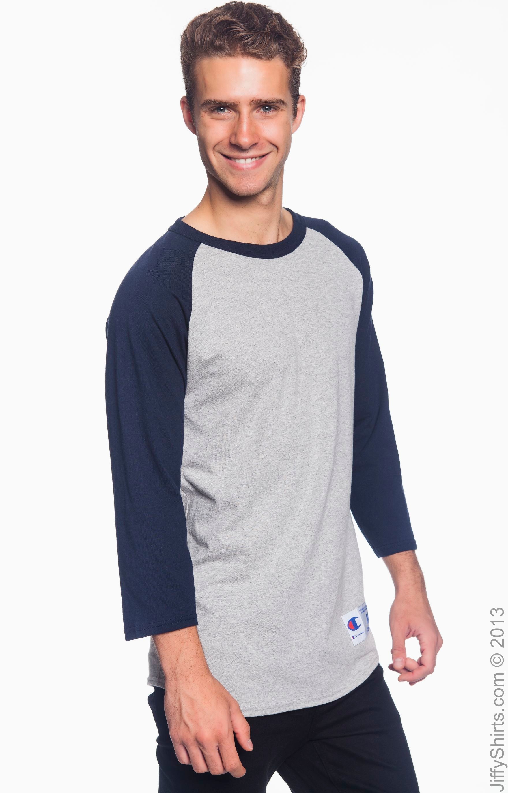 Unisex Raglan T-Shirt - Oxford / Navy