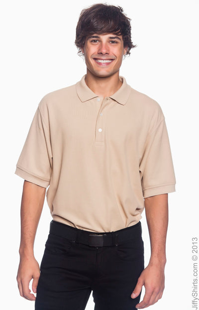 Men's Pima Piqué Short-Sleeve Polo - Stone