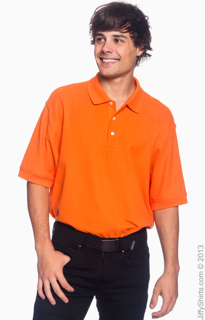 Men's Pima Piqué Short-Sleeve Polo - Deep Orange