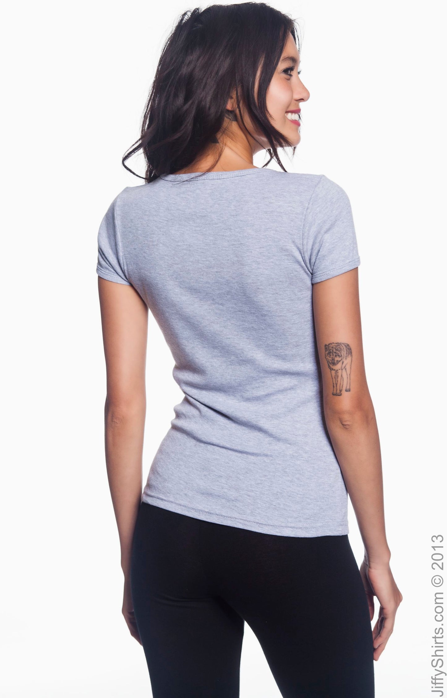 Women's 1x1 Baby Rib Scoop T-Shirt - Heather Gray