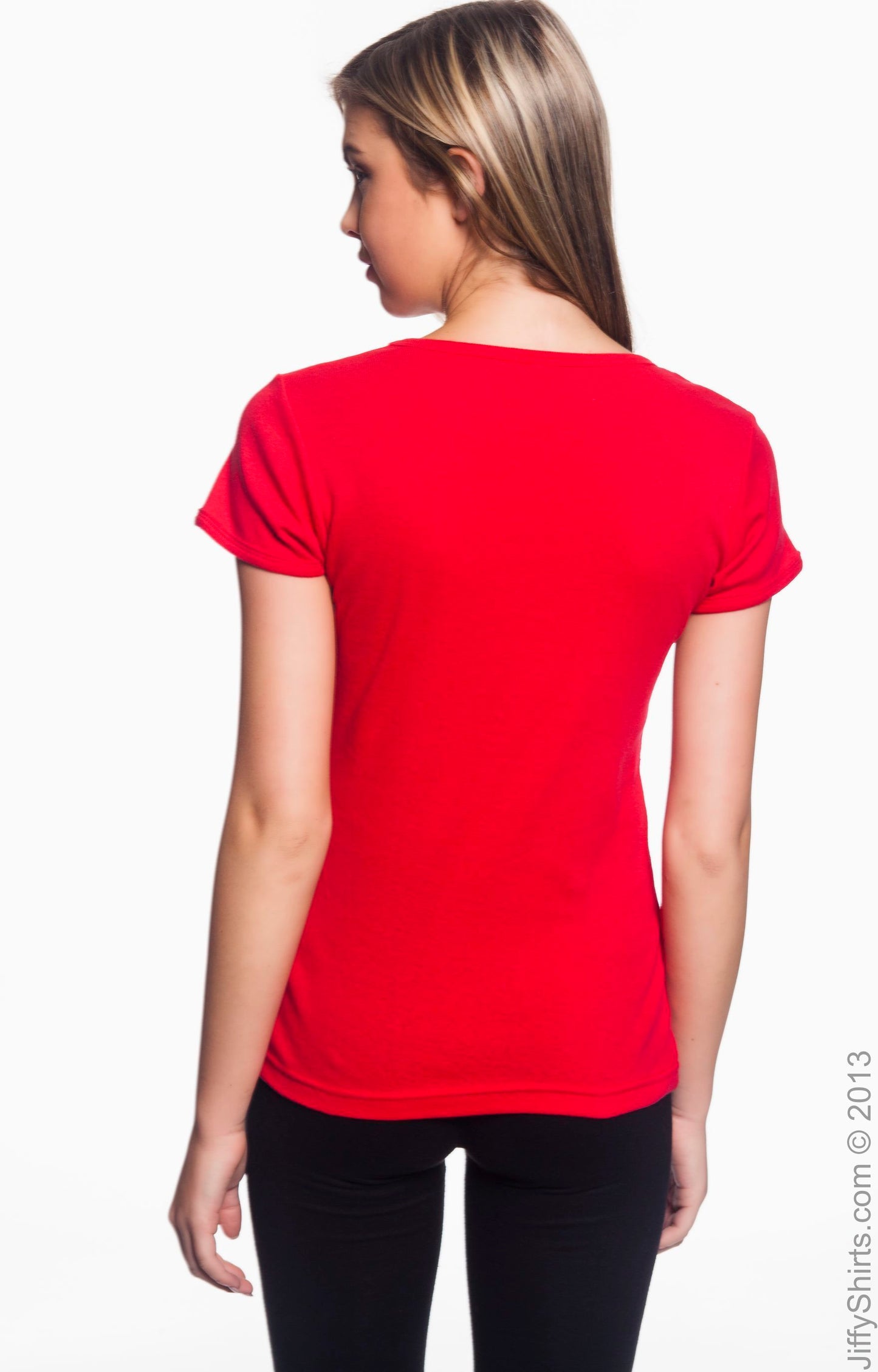 Women's 1x1 Baby Rib Scoop T-Shirt - Red
