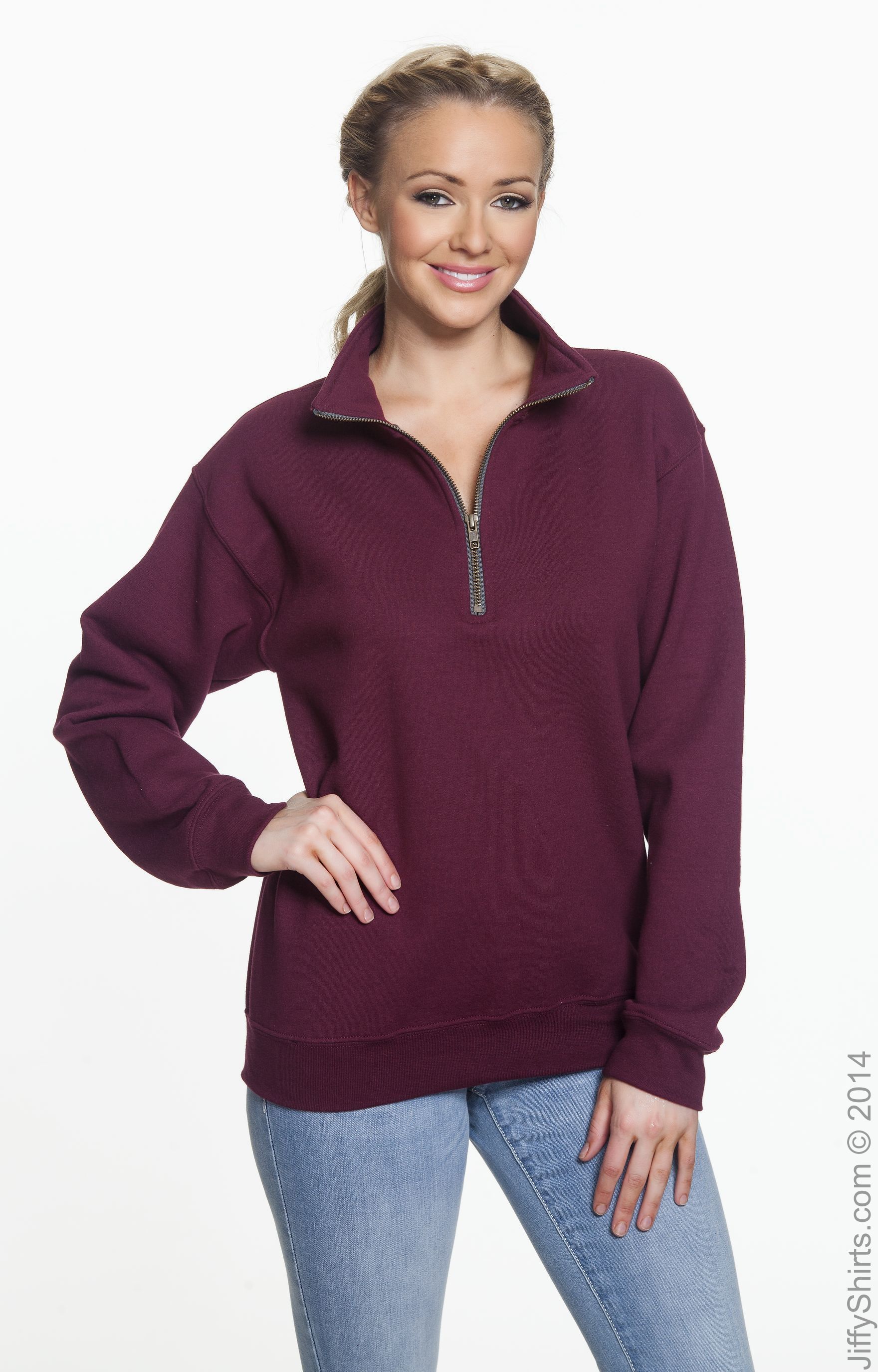 Unisex Heavy Blend™  Vintage Cadet Collar Sweatshirt - Maroon