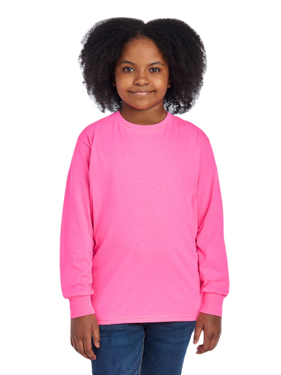 Youth HD Cotton™ Long-Sleeve T-Shirt - Neon Pink