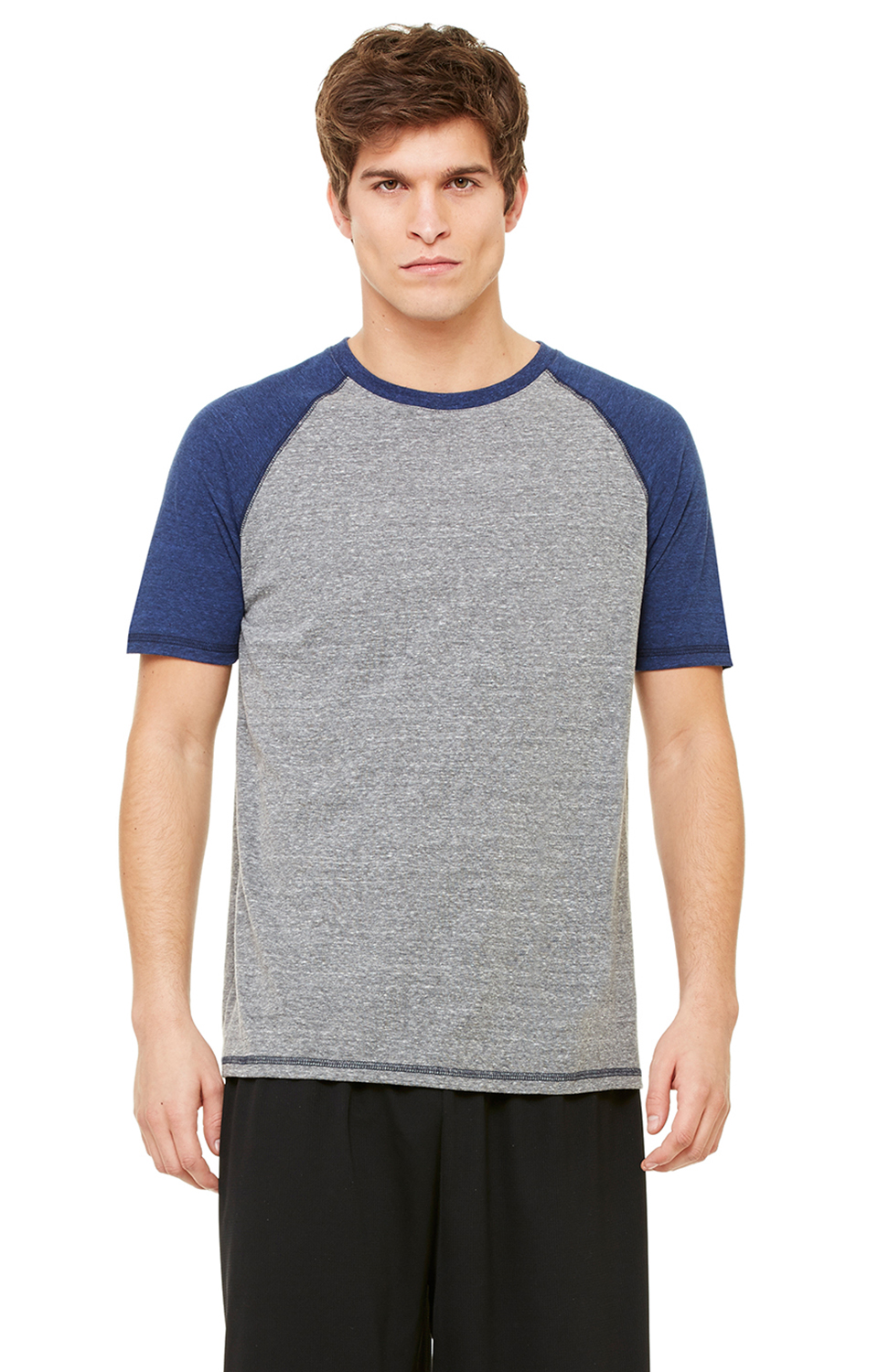 Triblend T-Shirt - Gray Heather / Navy Heather Triblend