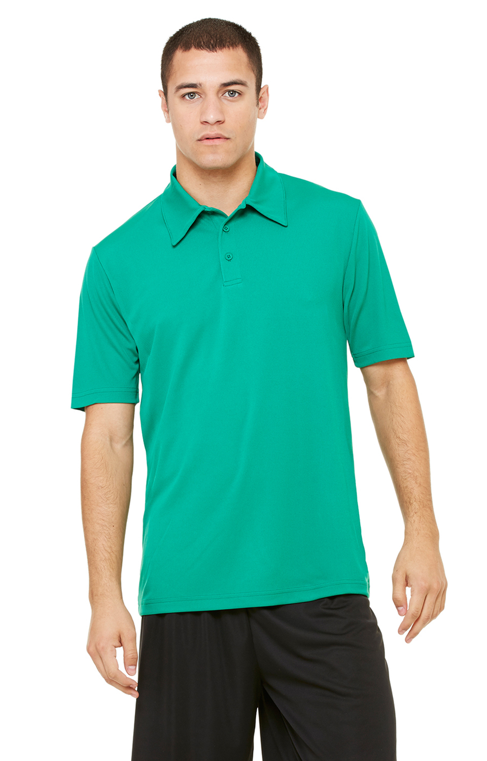 Unisex Performance Three-Button Mesh Polo - Sport Kelly