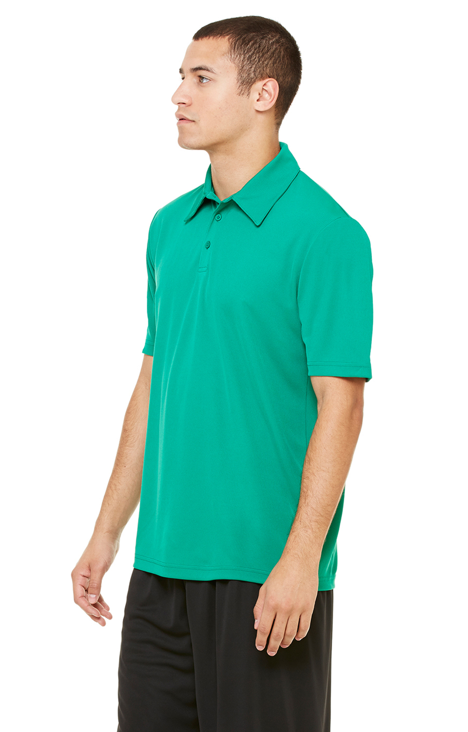 Unisex Performance Three-Button Mesh Polo - Sport Kelly