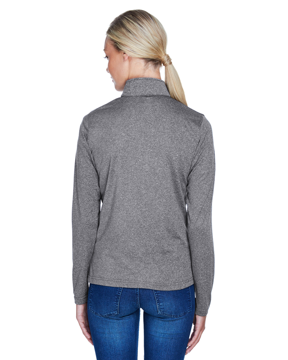 Women's Cool & Dry Heathered Performance Quarter-Zip - Charcoal Heather