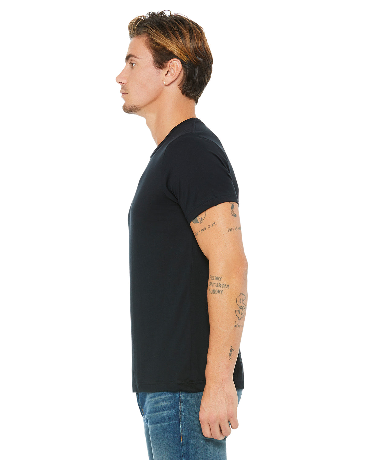 Unisex Poly-Cotton Short-Sleeve T-Shirt - Black