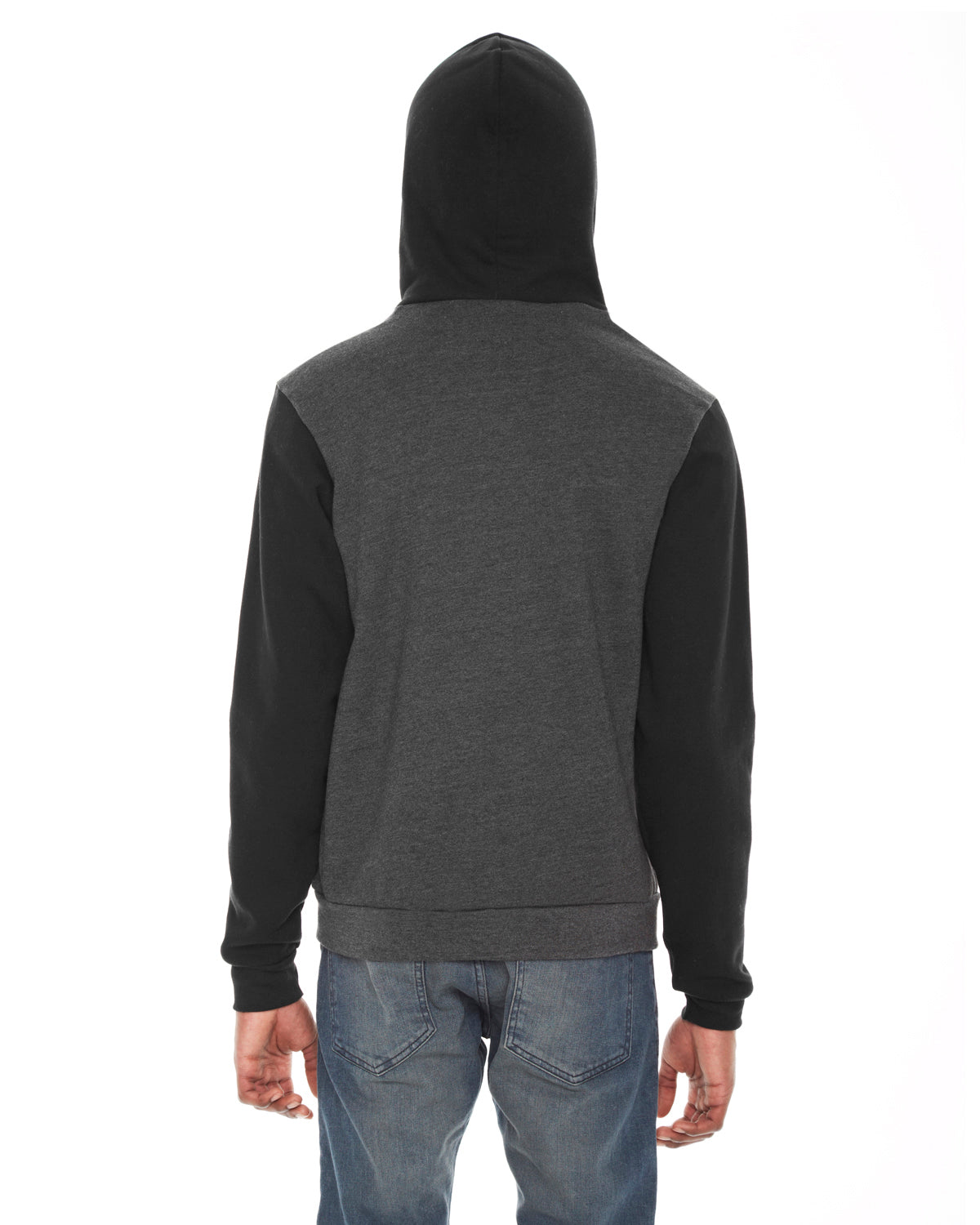Unisex Flex Fleece Zip Hoodie - Dark Heather Gray / Black
