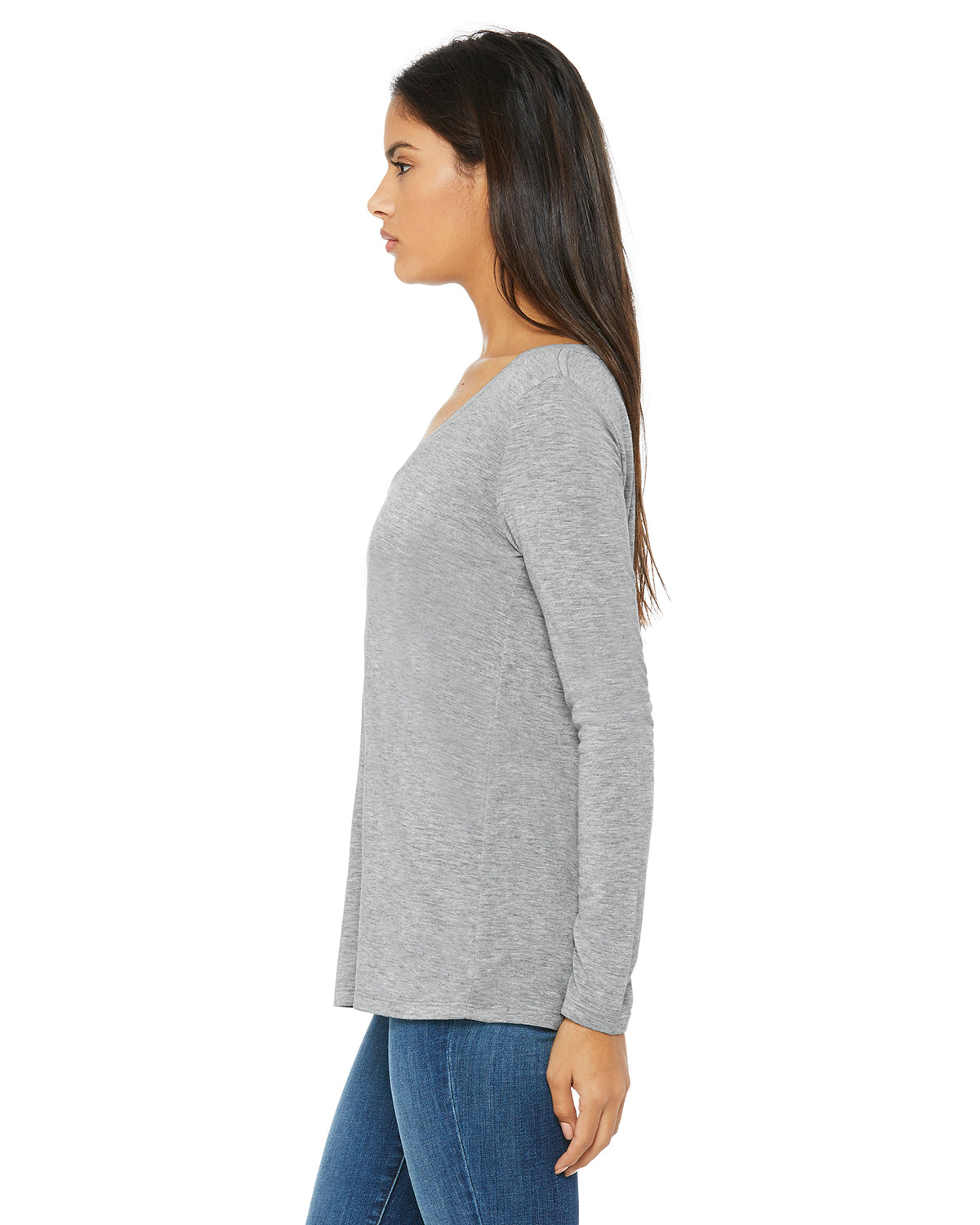 Women's Flowy Long-Sleeve V-Neck - Heather Athletic