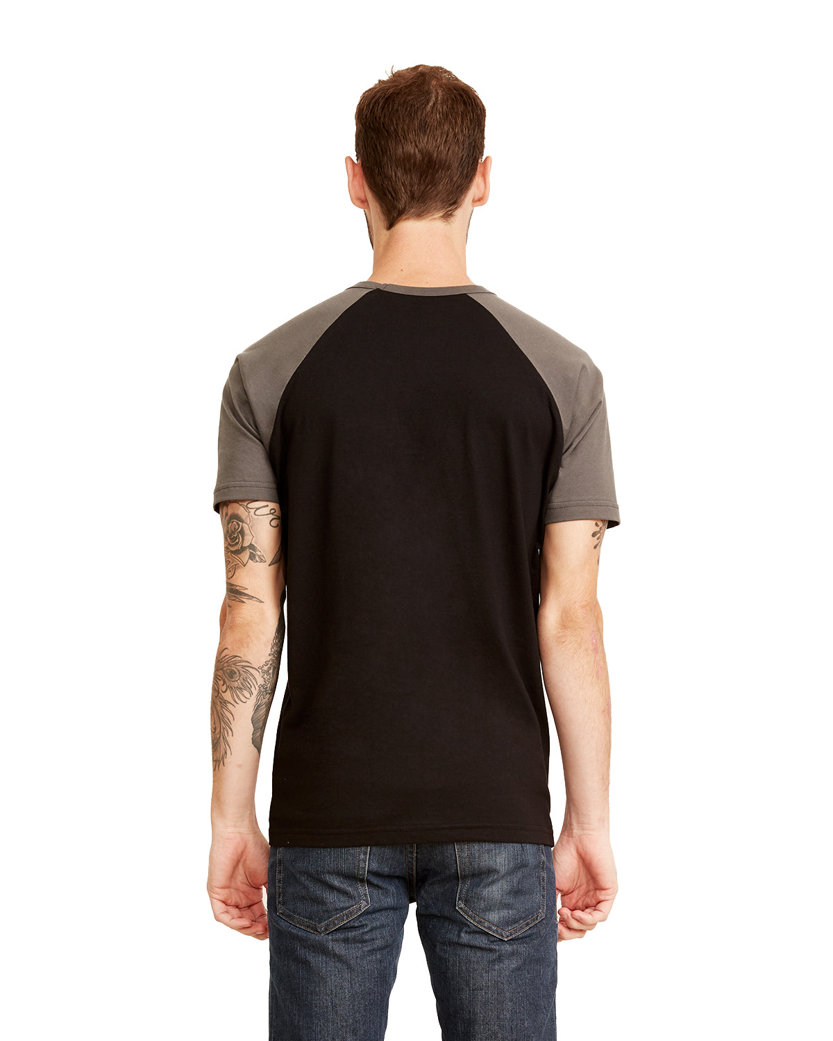 Unisex Raglan Short-Sleeve T-Shirt - Warm Gray / Black