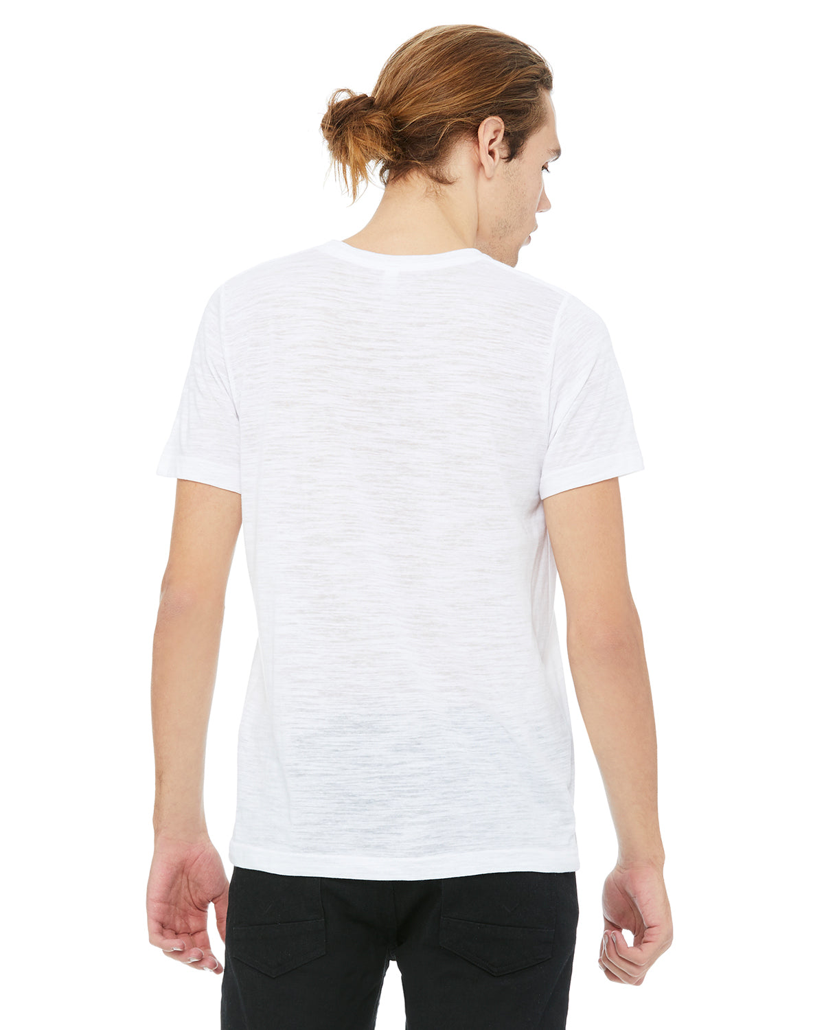 Unisex Poly-Cotton Short-Sleeve T-Shirt - White Slub