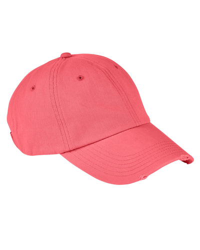 Distressed 6-Panel Cap - Hibiscus