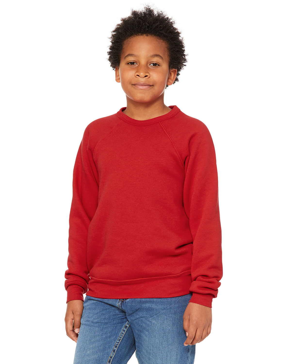 Youth Sponge Fleece Raglan Sweatshirt - Red