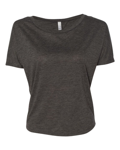 Women's Flowy Open Back Tee - Heather Dark Gray