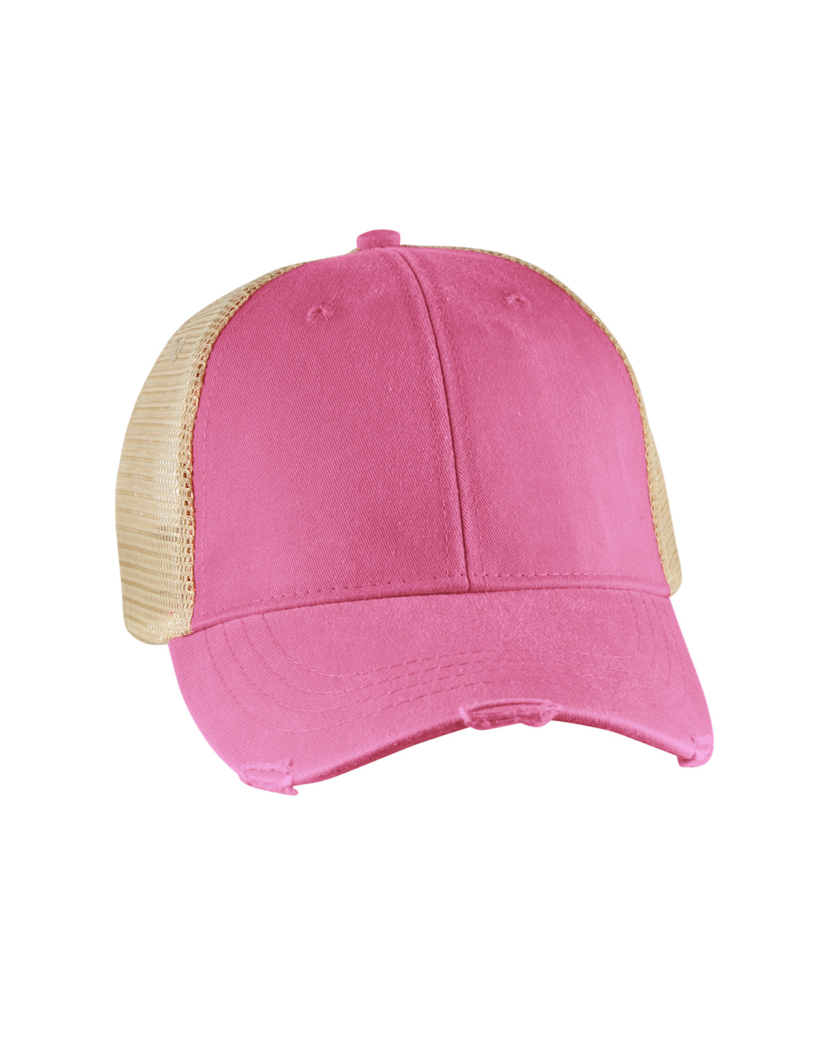Distressed Ollie Cap - Neon Pink / Tan