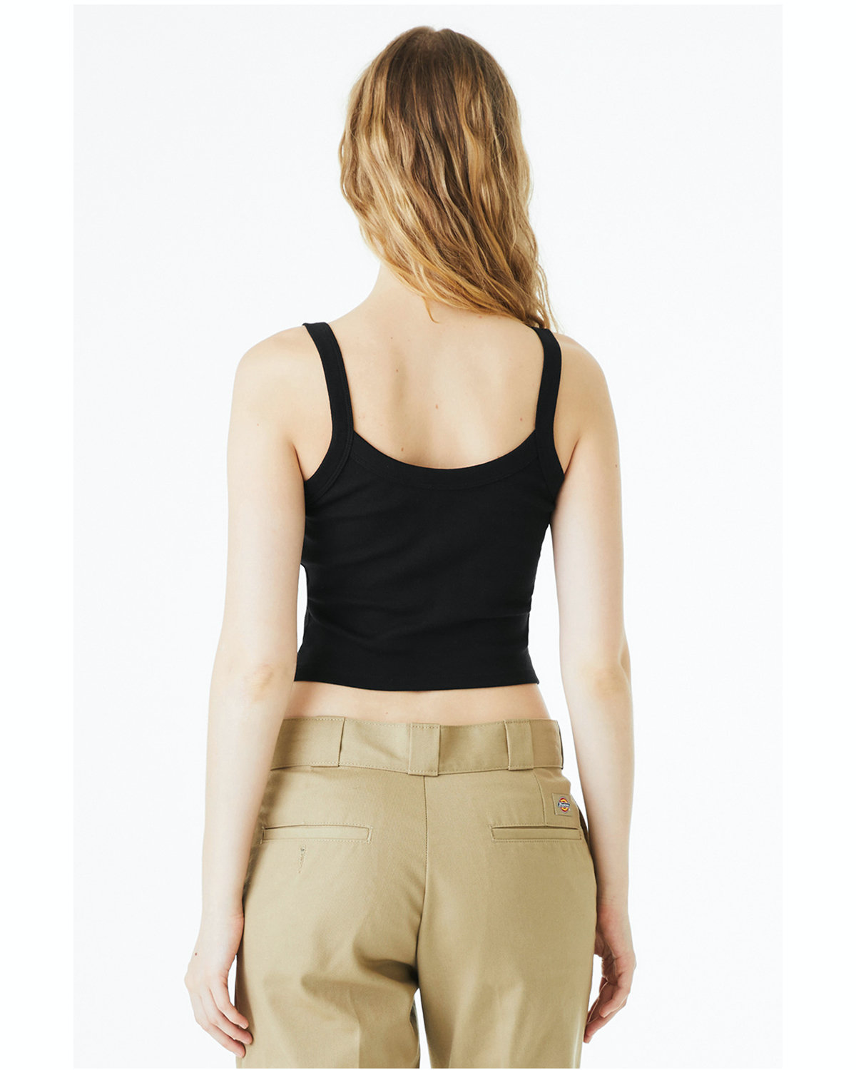 Women's Micro Ribbed Scoop Tank - Solid Black Blend