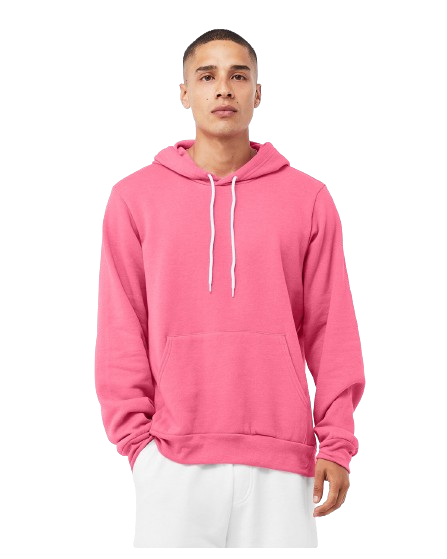 Unisex Sponge Fleece Pullover Hoodie - Heather Charity Pink