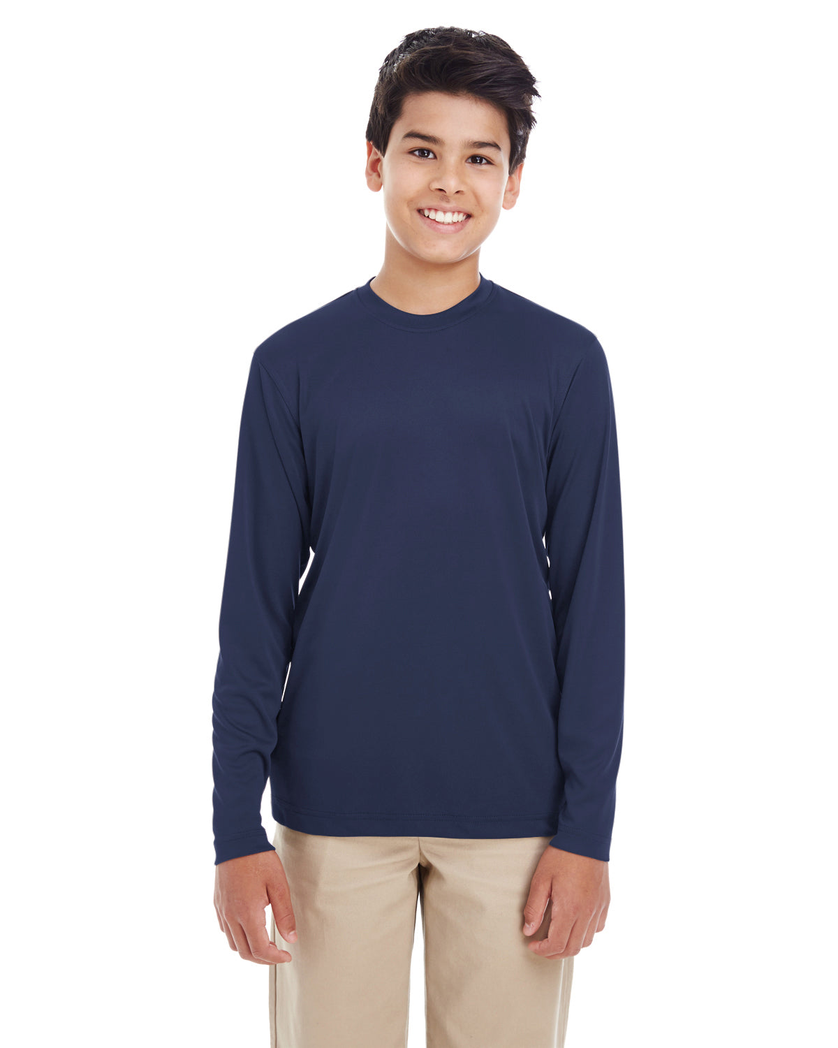 Youth Cool & Dry Performance Long-Sleeve Top - Navy