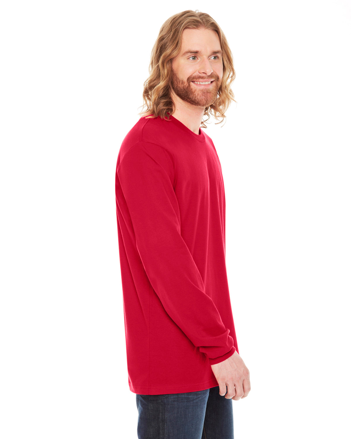 Unisex Fine Jersey Long-Sleeve T-Shirt - Red