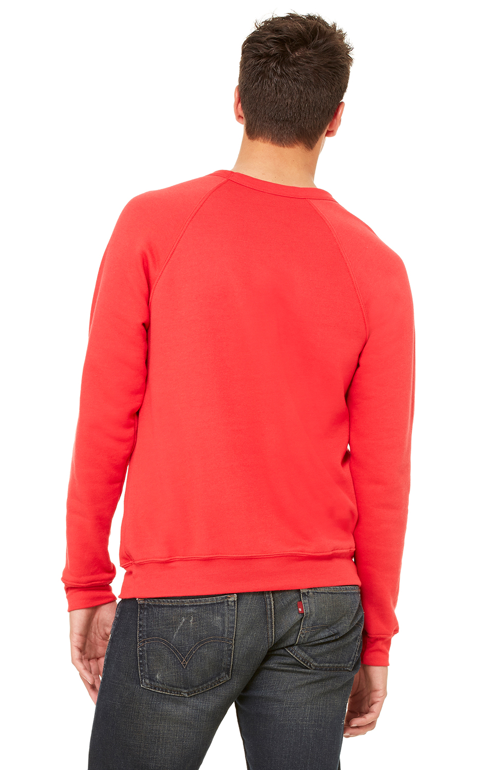 Unisex Sponge Fleece Raglan Sweatshirt - Red