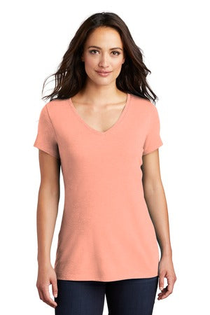 Women's Perfect Tri V-Neck Tee - Heather Dusty Peach