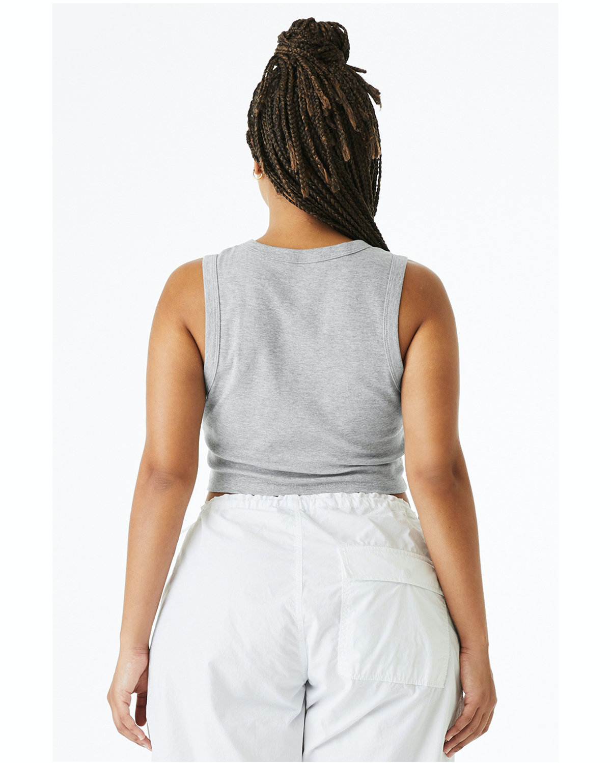Women's Micro Rib Muscle Crop Tank - Heather Athletic