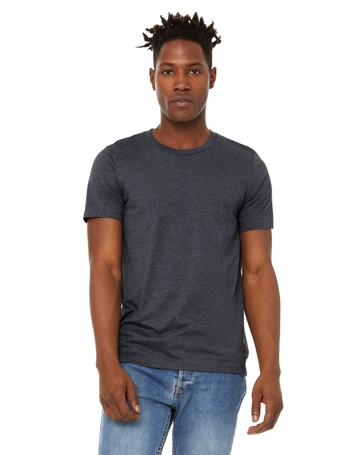 Unisex Sueded T-Shirt - Heather Midnight Navy