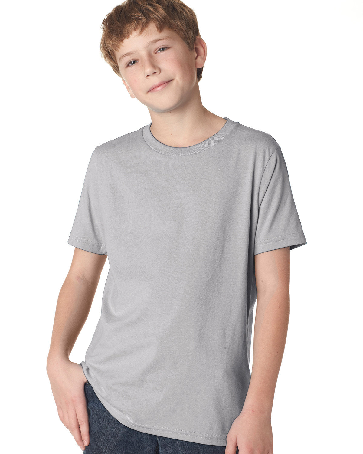 Youth Cotton Crew - Light Gray