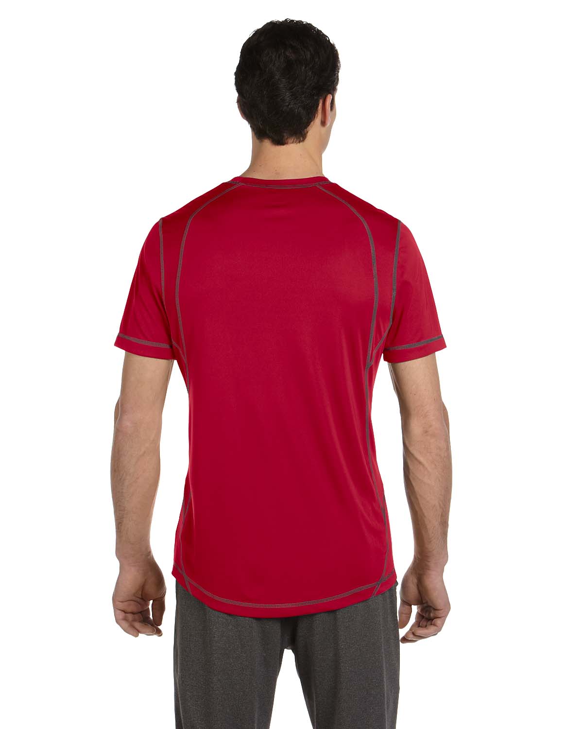Pieced Interlock T-Shirt - Red / Slate