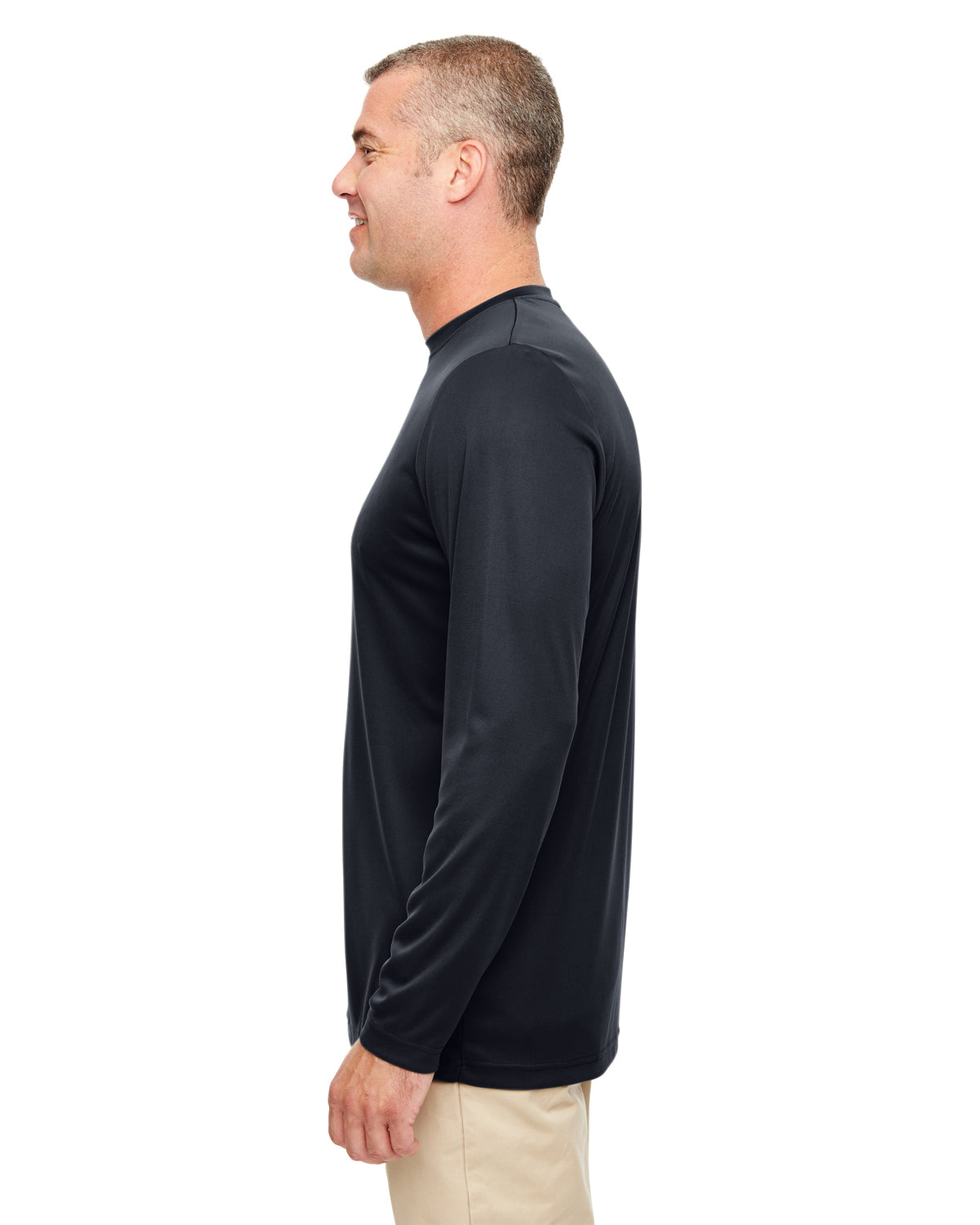 Men's Cool & Dry Performance Long-Sleeve Top - Black