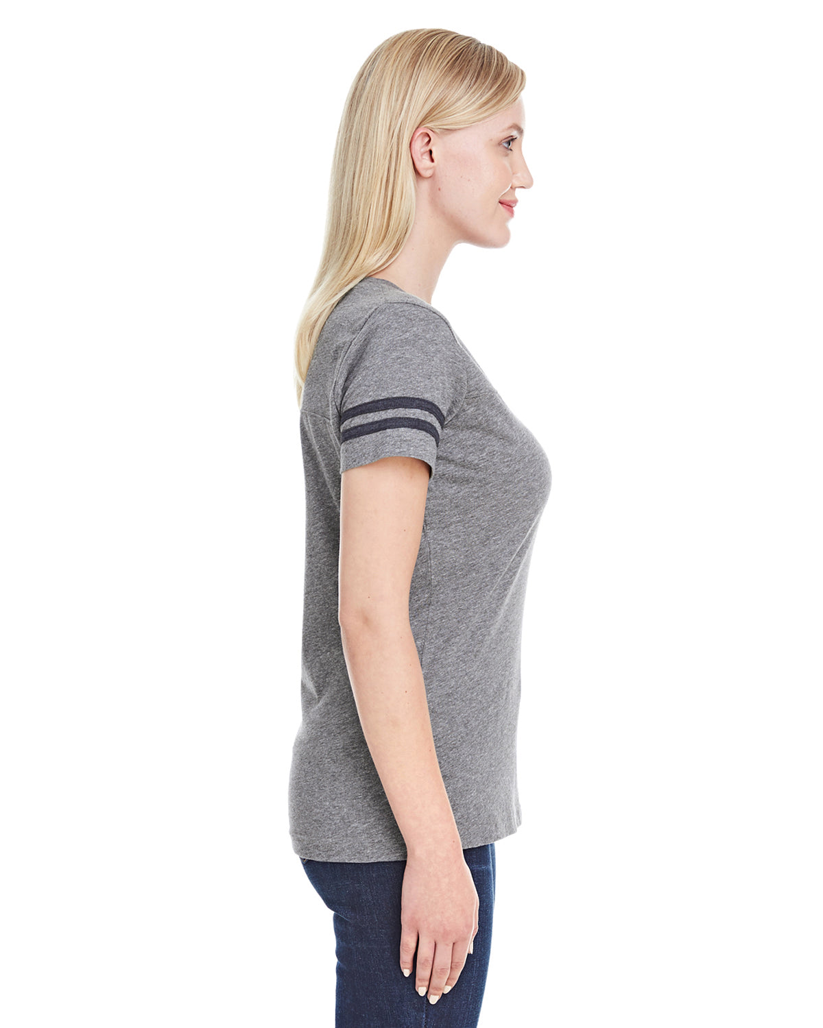 Women's Football T-Shirt - Gran Heather / Vintage Smoke
