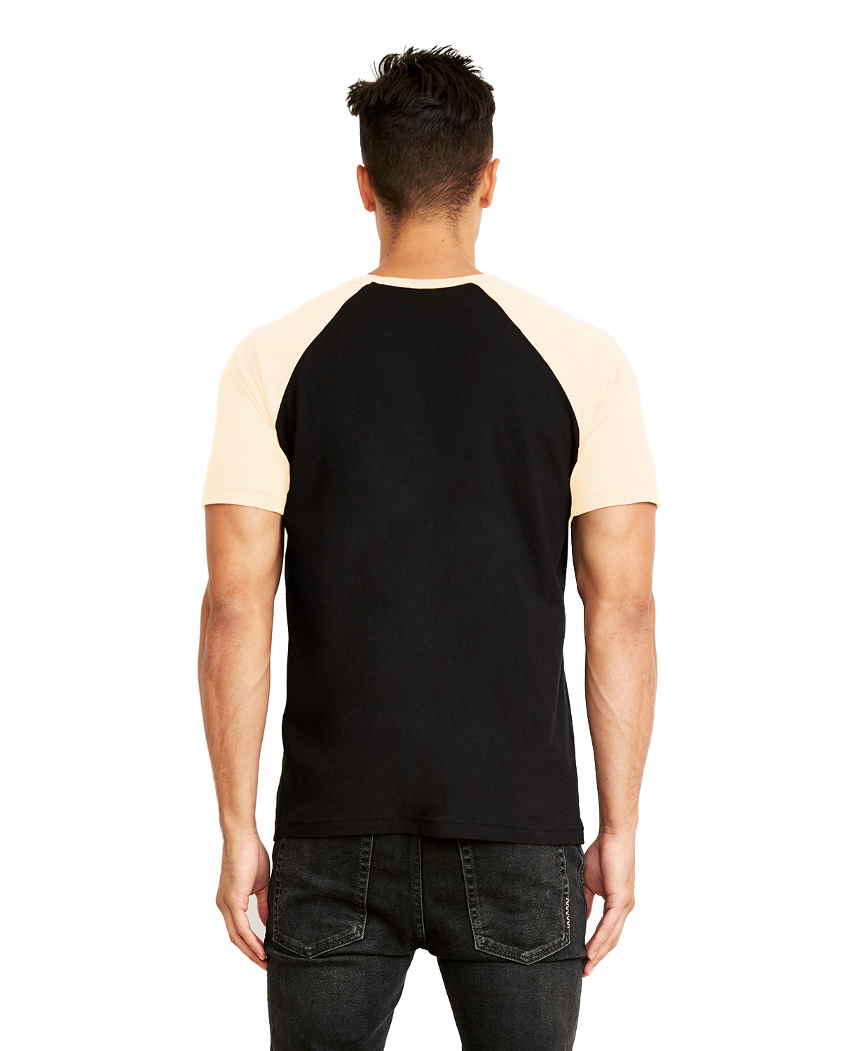 Unisex Raglan Short-Sleeve T-Shirt - Natural / Black