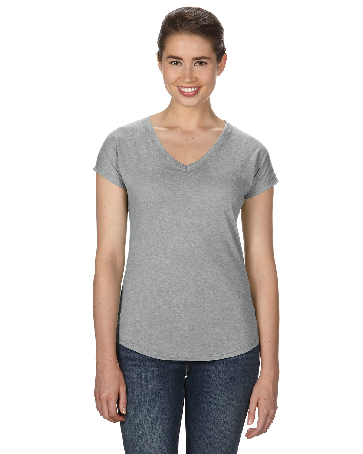 Women's Triblend V-Neck T-Shirt - Heather Gray