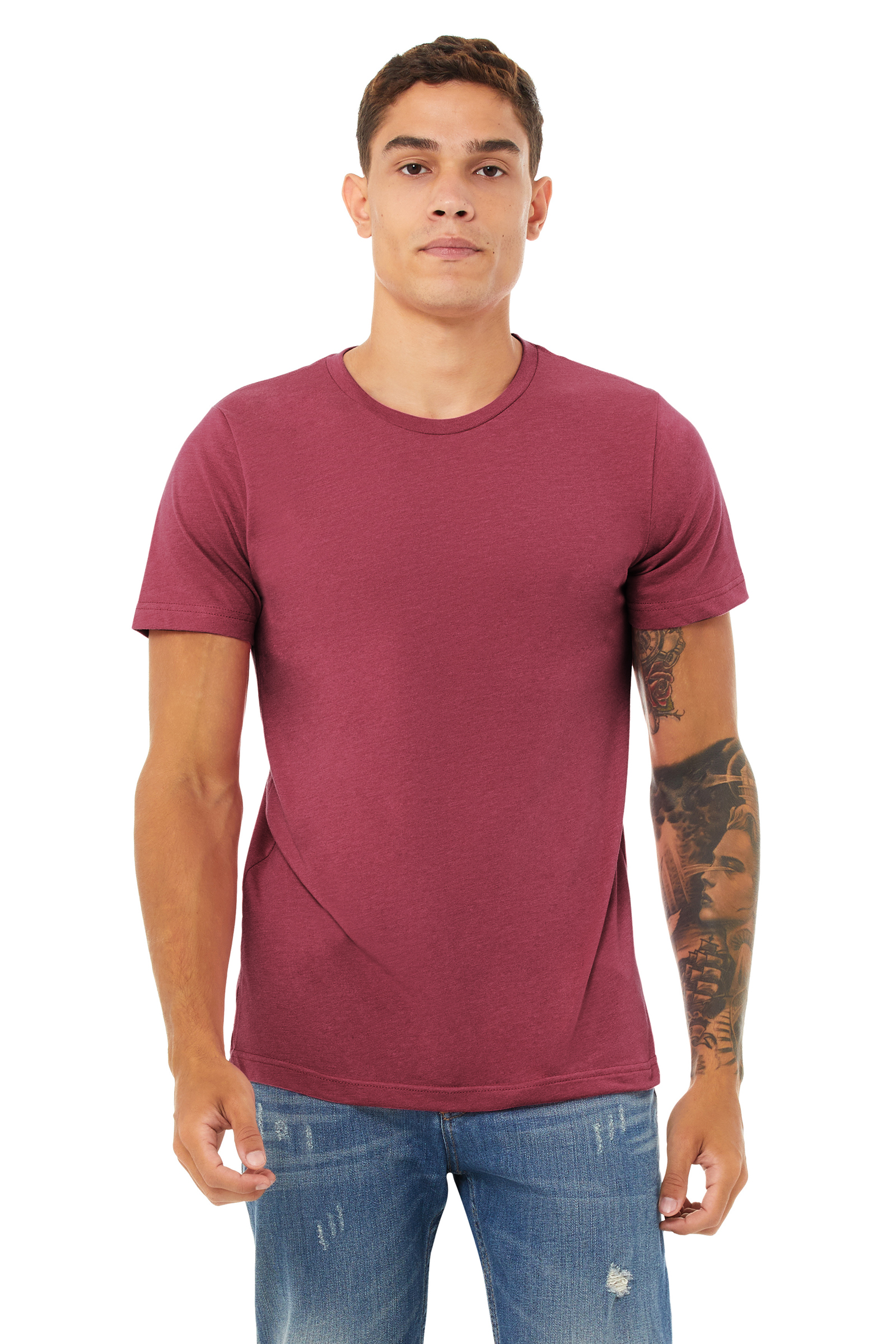 Unisex Heather CVC T-Shirt - Heather Raspberry