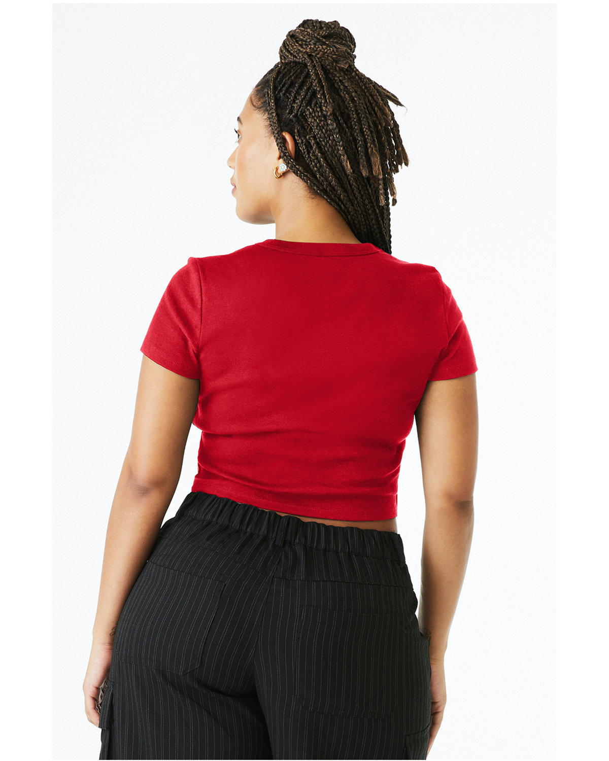 Women's Micro Ribbed Baby Tee - Solid Red Blend