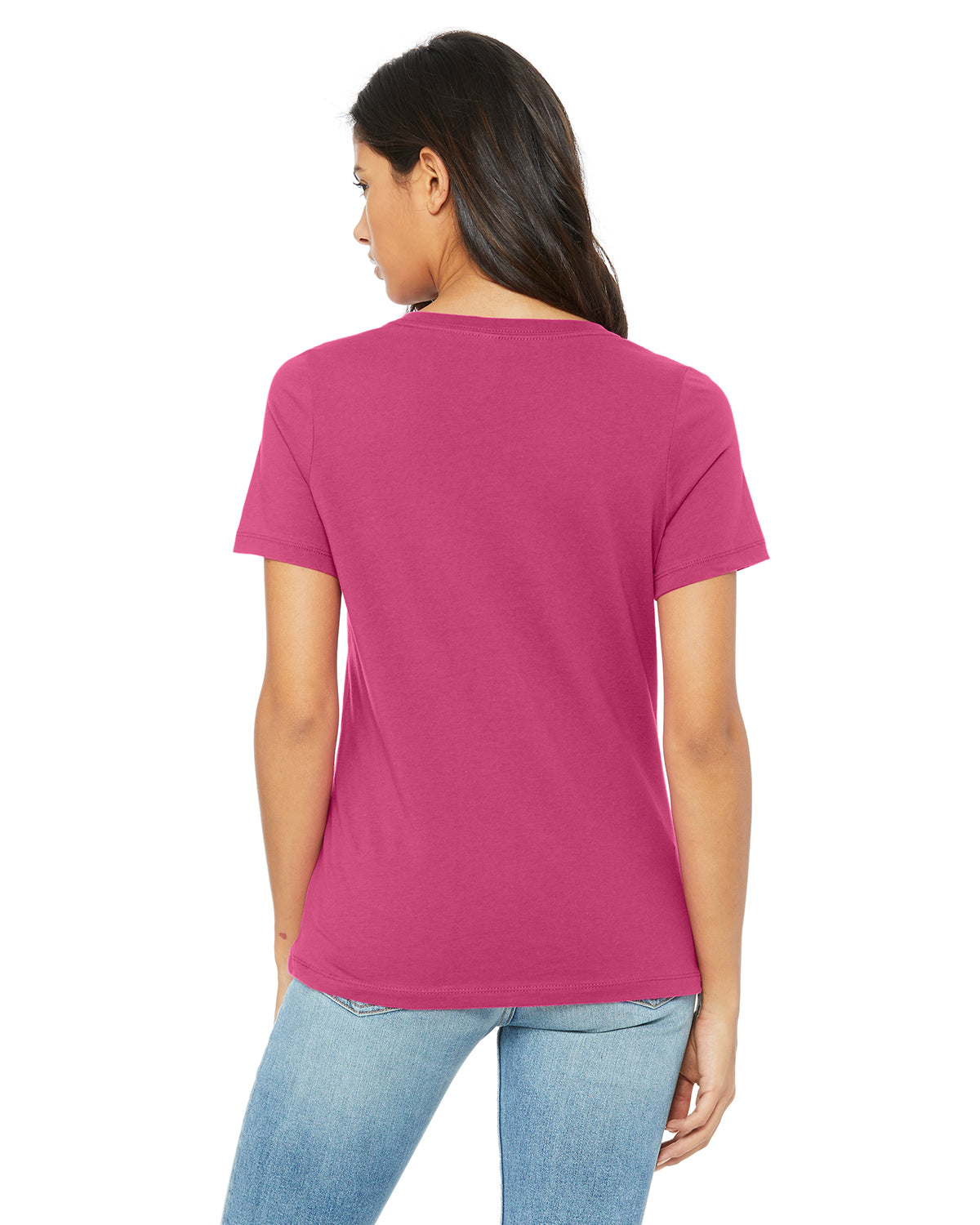 Women's Relaxed Jersey V-Neck T-Shirt - Berry