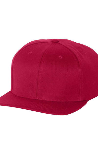 Unisex Wool Blend Snapback Cap - Red