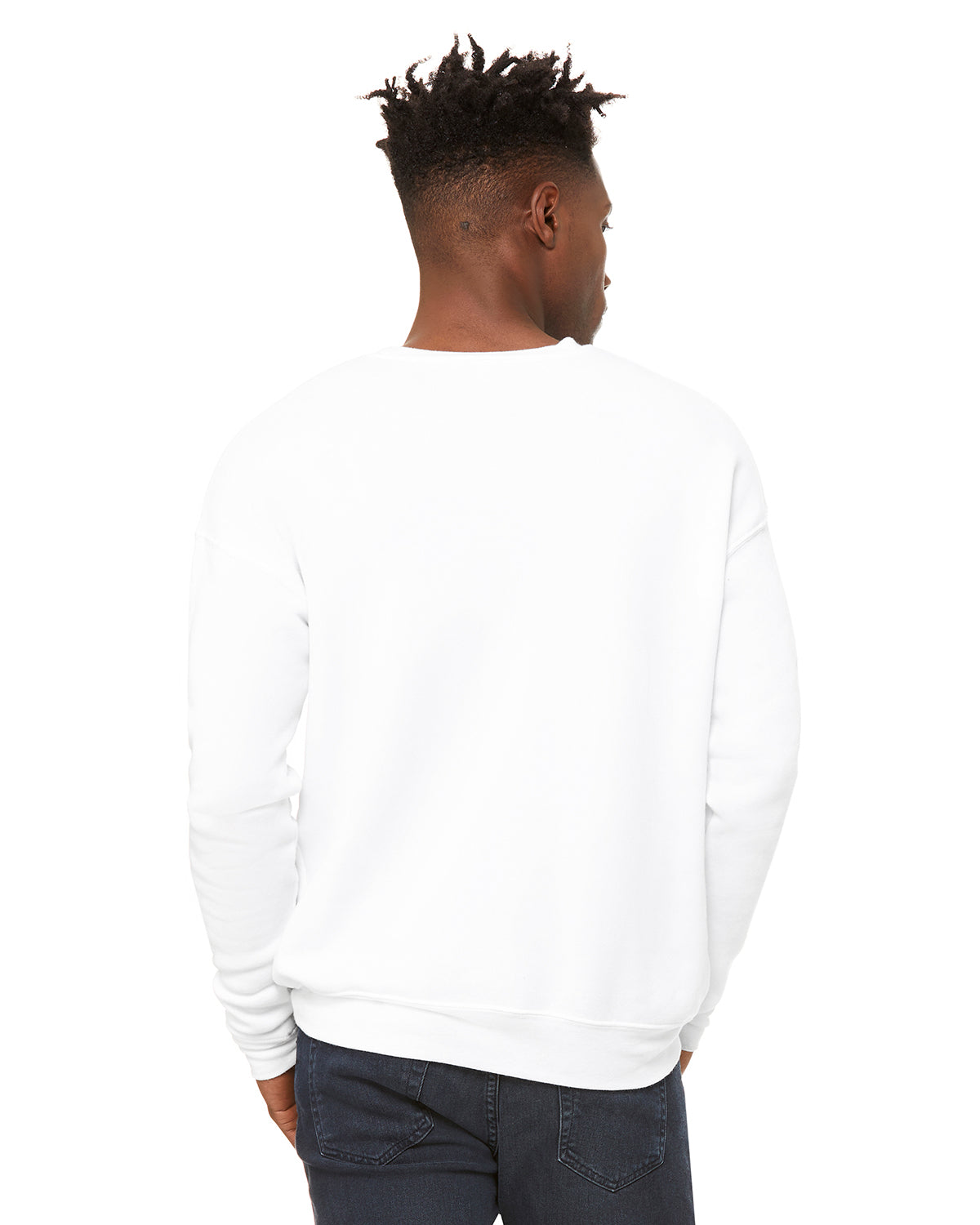 Unisex Drop Shoulder Fleece - Dtg White