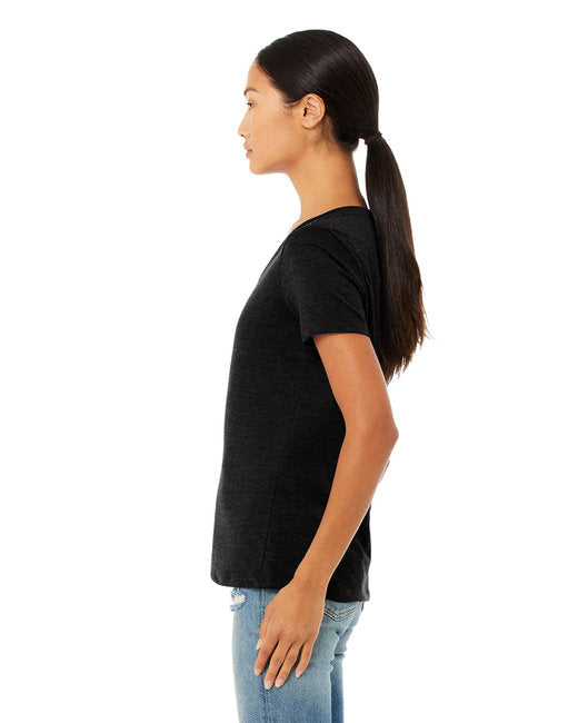 Women's Relaxed Jersey V-Neck T-Shirt - Solid Black Blend